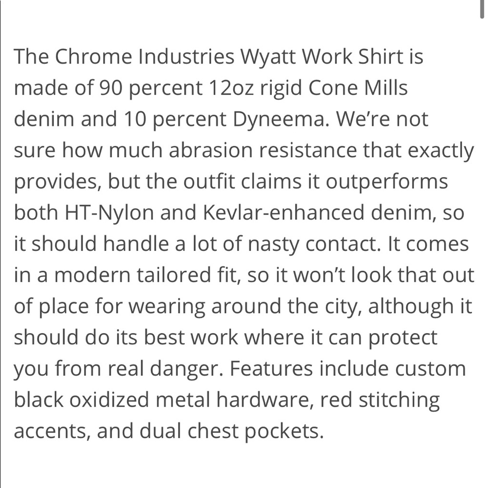 Chrome Industries Dyneema Wyatt Shirt Made in USA - Picture 3 of 13